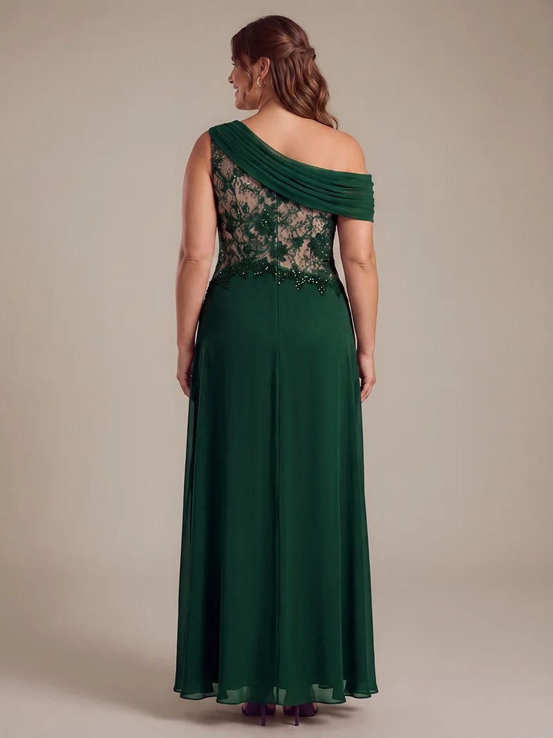 Robe longue asymétrique en mousseline avec détail transparent