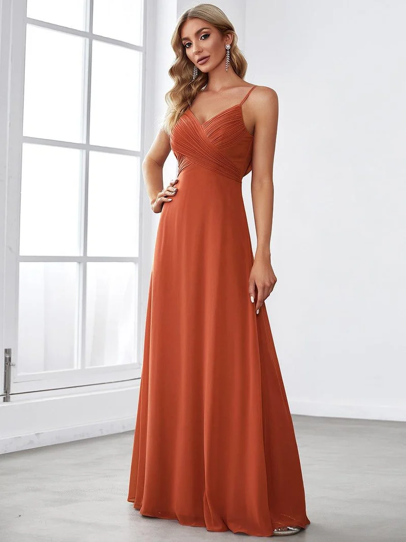 ever NOVA|Grande Taille Robe de demoiselle d'honneur drapée au dos avec décolleté en cœur