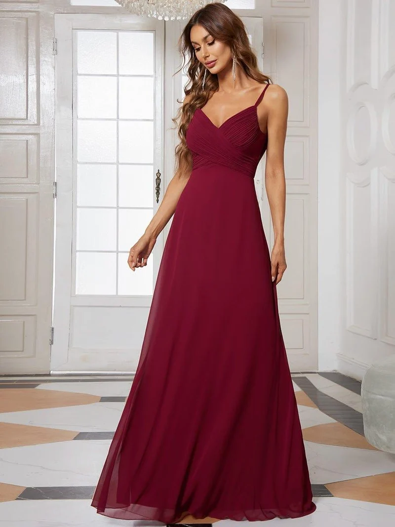 ever NOVA|Grande Taille Robe de demoiselle d'honneur drapée au dos avec décolleté en cœur
