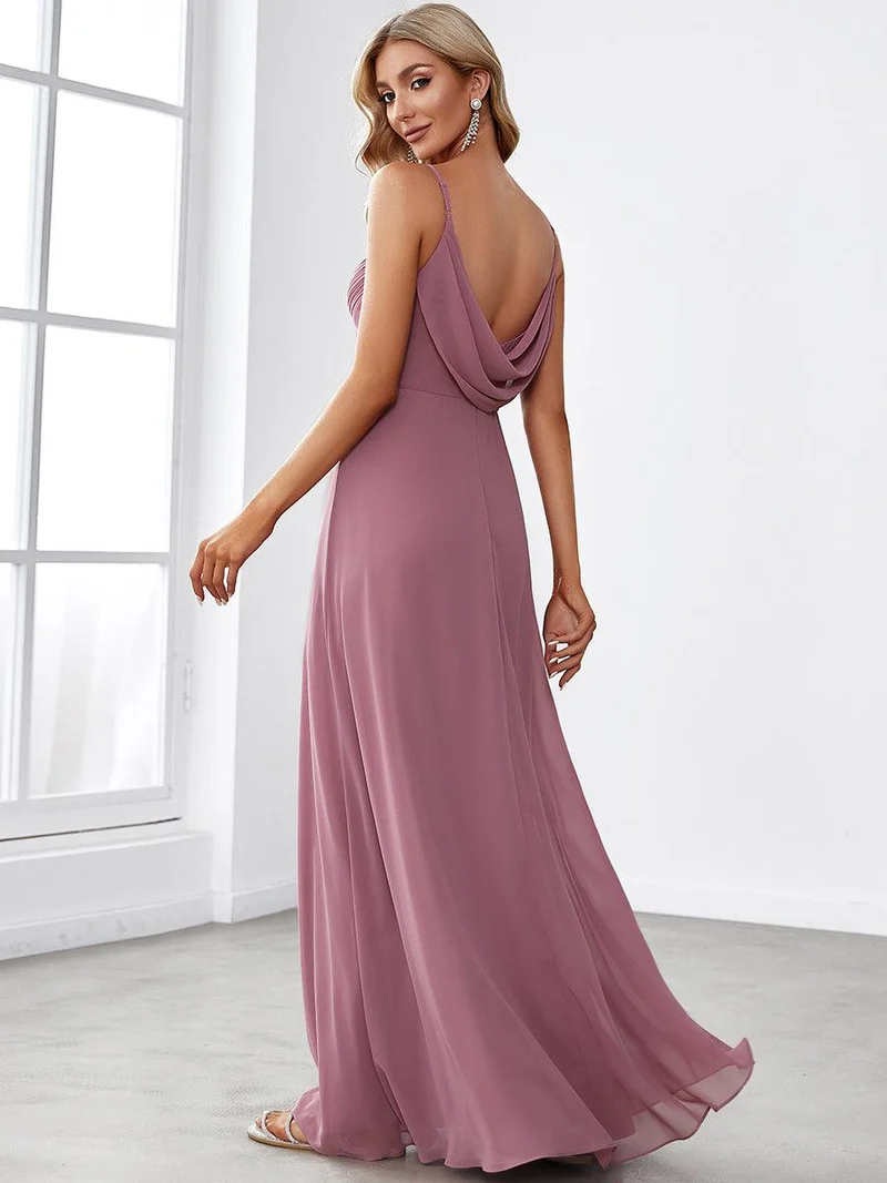 ever NOVA|Grande Taille Robe de demoiselle d'honneur drapée au dos avec décolleté en cœur