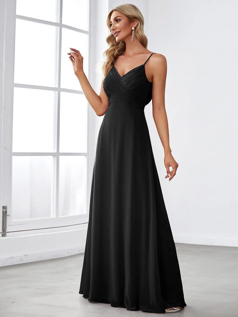 ever NOVA|Grande Taille Robe de demoiselle d'honneur drapée au dos avec décolleté en cœur