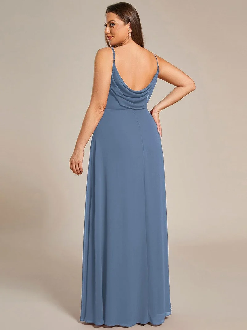ever NOVA|Grande Taille Robe de demoiselle d'honneur drapée au dos avec décolleté en cœur
