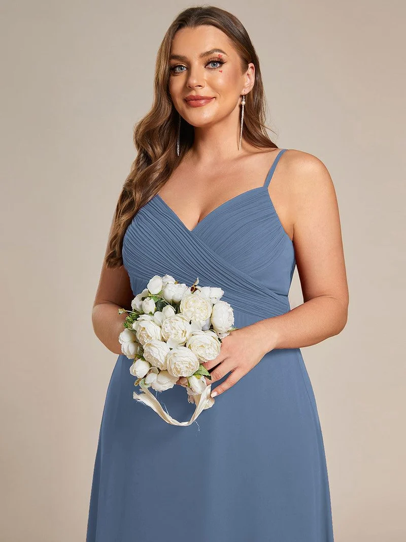ever NOVA|Grande Taille Robe de demoiselle d'honneur drapée au dos avec décolleté en cœur