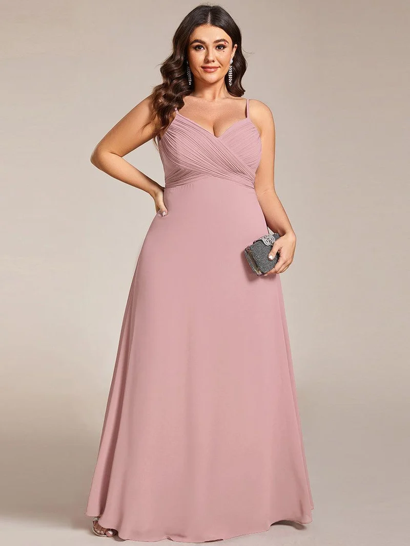 ever NOVA|Grande Taille Robe de demoiselle d'honneur drapée au dos avec décolleté en cœur