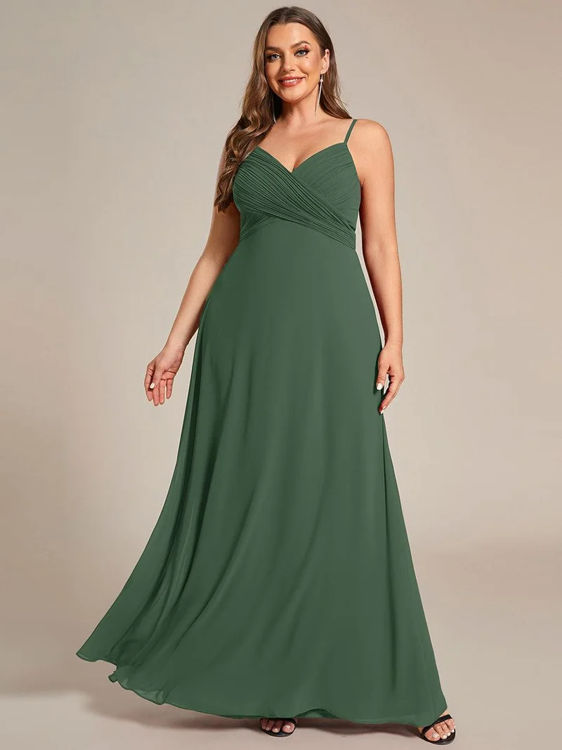 ever NOVA|Grande Taille Robe de demoiselle d'honneur drapée au dos avec décolleté en cœur