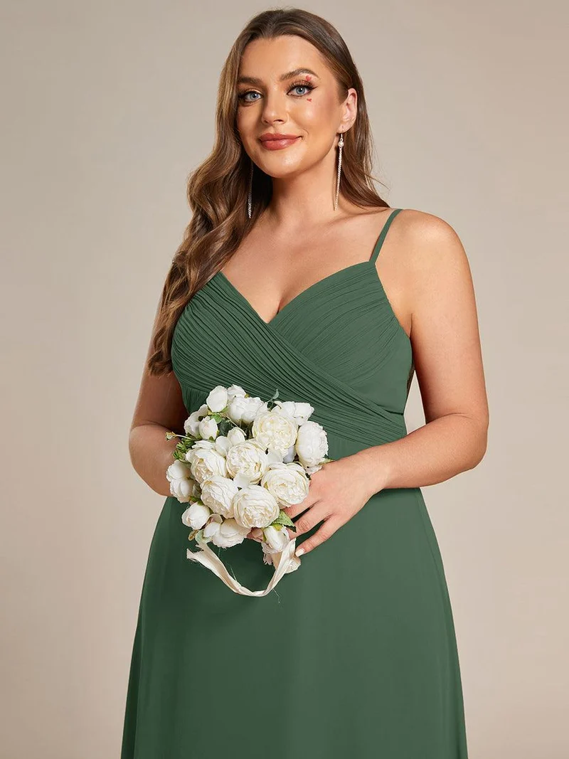 ever NOVA|Grande Taille Robe de demoiselle d'honneur drapée au dos avec décolleté en cœur