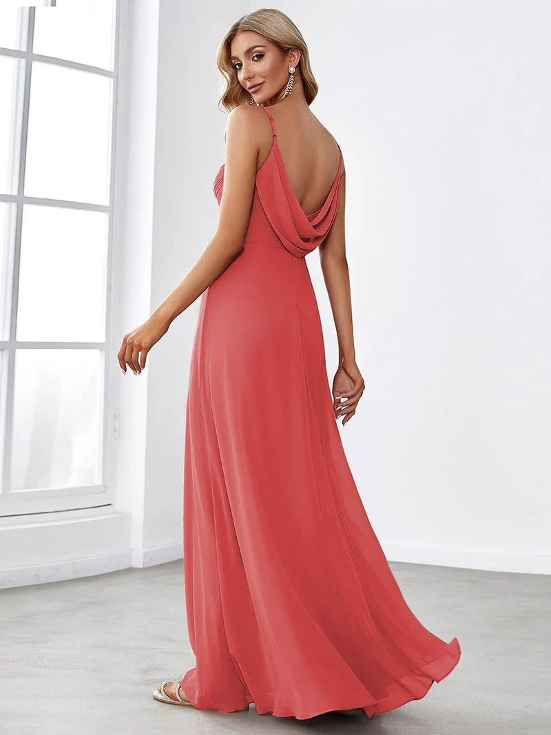 ever NOVA|Grande Taille Robe de demoiselle d'honneur drapée au dos avec décolleté en cœur