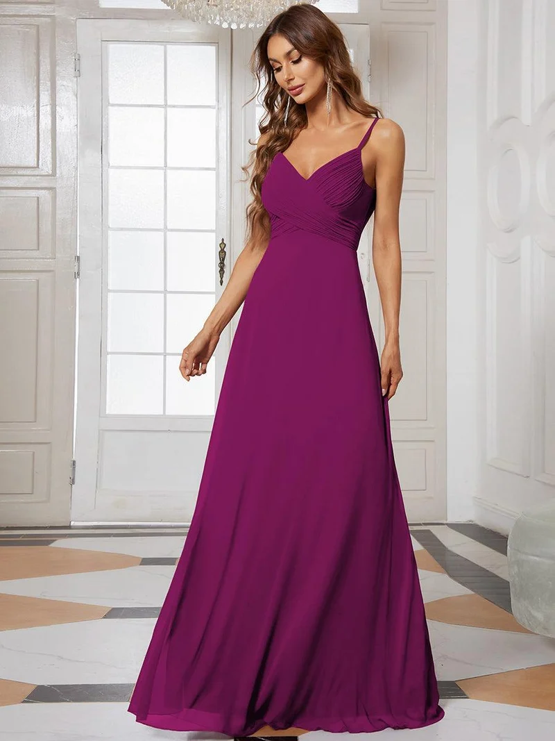 ever NOVA|Grande Taille Robe de demoiselle d'honneur drapée au dos avec décolleté en cœur