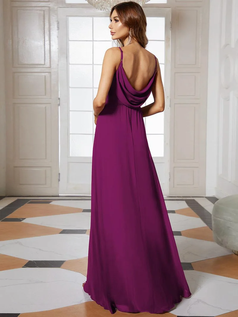 ever NOVA|Grande Taille Robe de demoiselle d'honneur drapée au dos avec décolleté en cœur