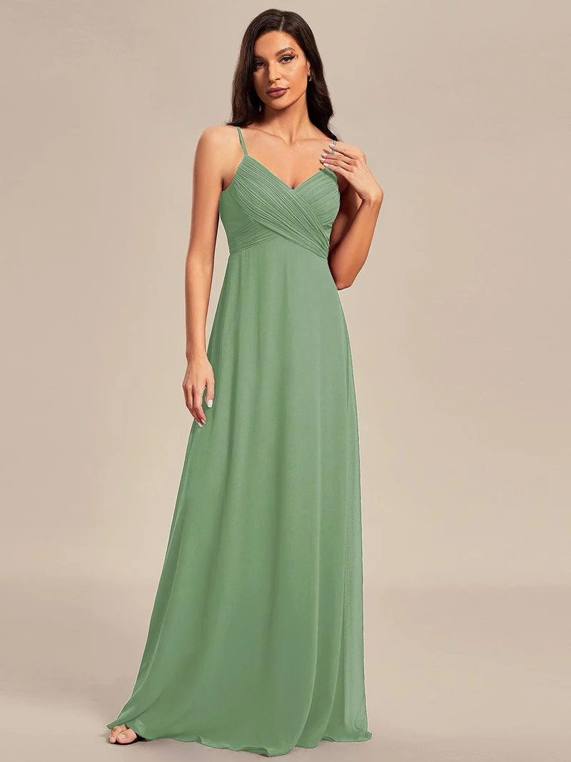 ever NOVA|Grande Taille Robe de demoiselle d'honneur drapée au dos avec décolleté en cœur