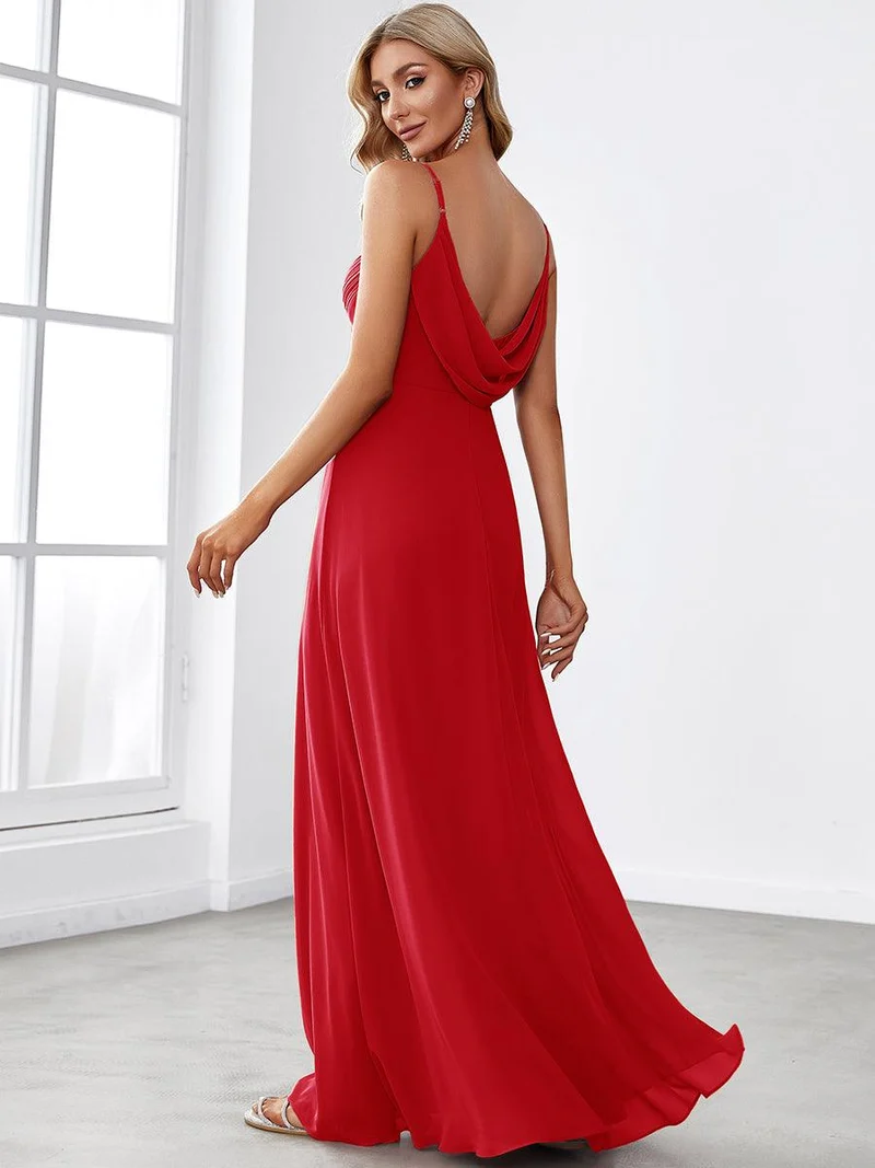 ever NOVA|Grande Taille Robe de demoiselle d'honneur drapée au dos avec décolleté en cœur