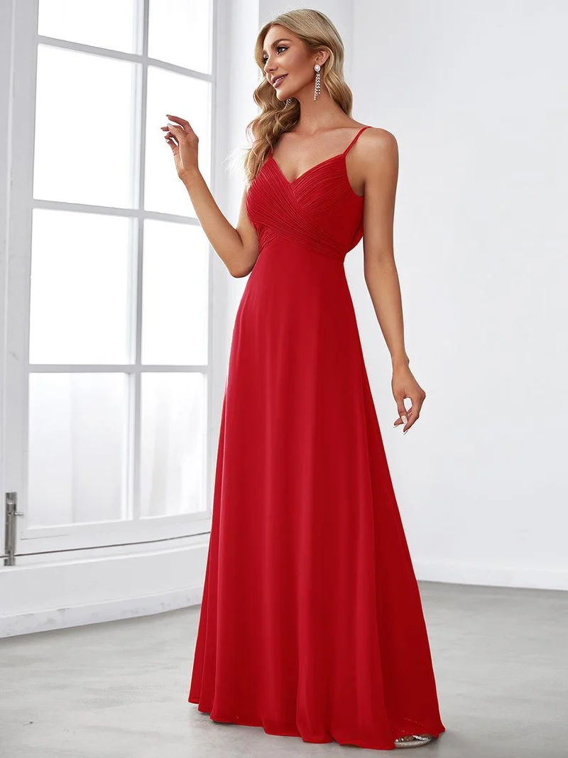 ever NOVA|Grande Taille Robe de demoiselle d'honneur drapée au dos avec décolleté en cœur
