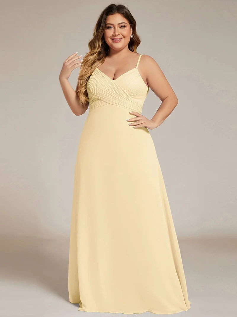 ever NOVA|Grande Taille Robe de demoiselle d'honneur drapée au dos avec décolleté en cœur
