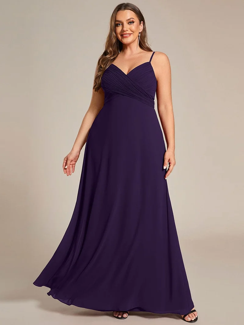 ever NOVA|Grande Taille Robe de demoiselle d'honneur drapée au dos avec décolleté en cœur