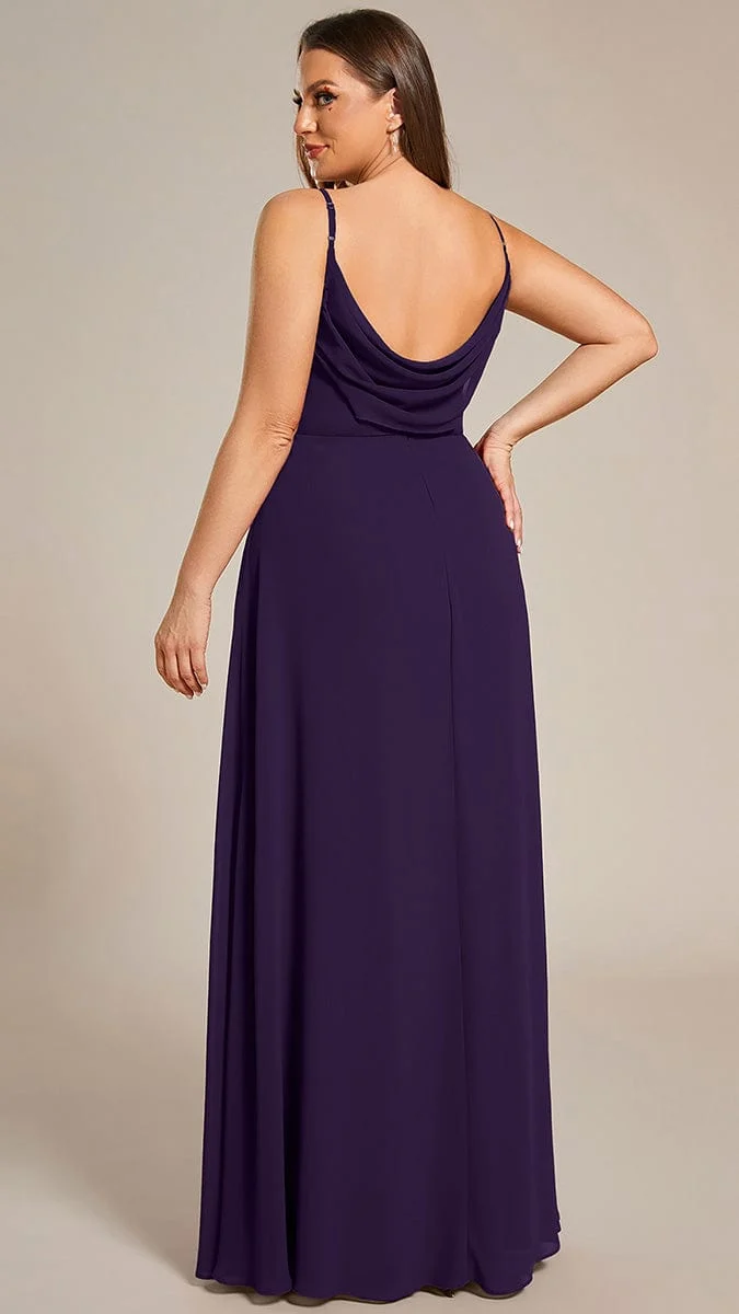 ever NOVA|Grande Taille Robe de demoiselle d'honneur drapée au dos avec décolleté en cœur