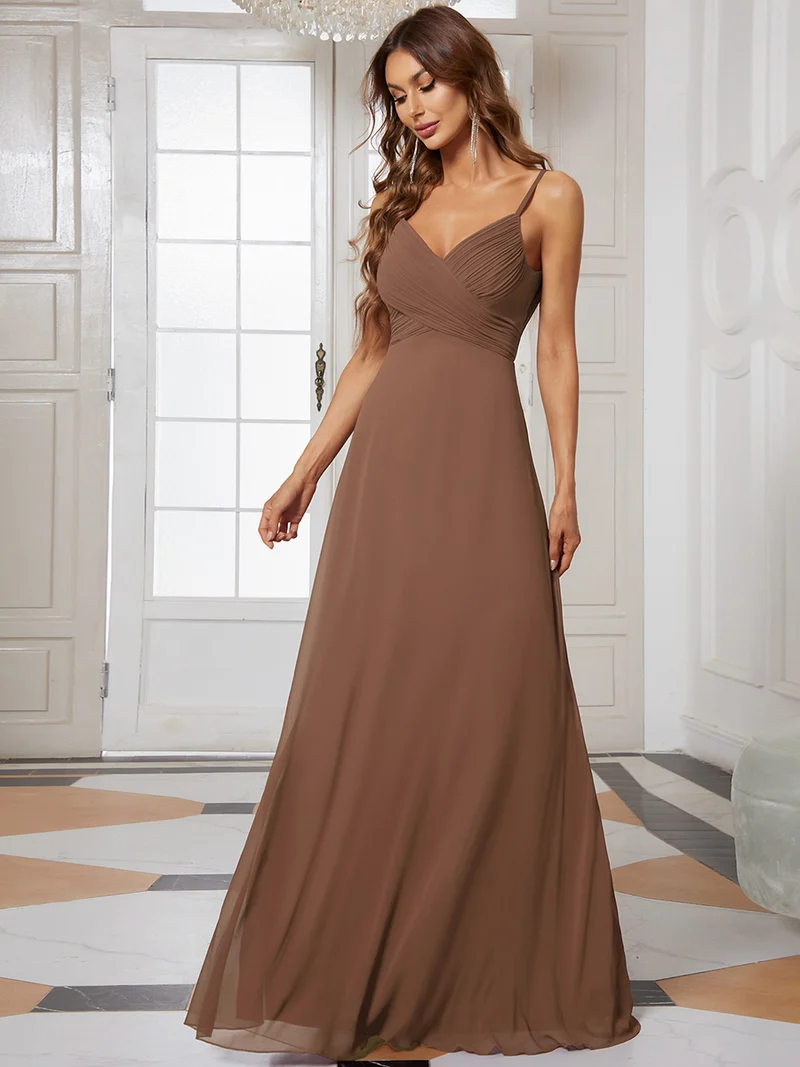 ever NOVA|Grande Taille Robe de demoiselle d'honneur drapée au dos avec décolleté en cœur