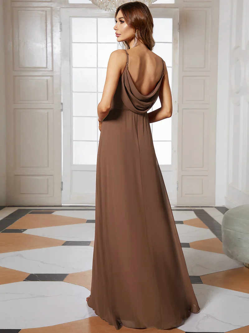 ever NOVA|Grande Taille Robe de demoiselle d'honneur drapée au dos avec décolleté en cœur