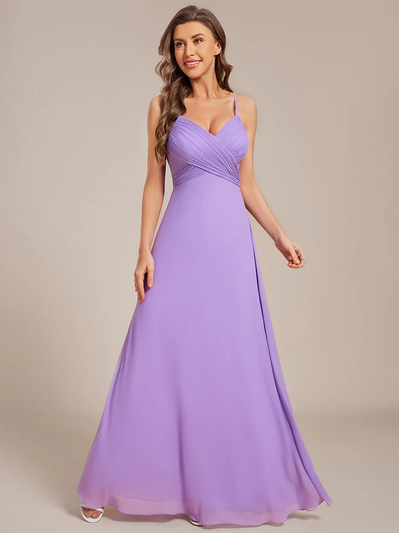 ever NOVA|Grande Taille Robe de demoiselle d'honneur drapée au dos avec décolleté en cœur