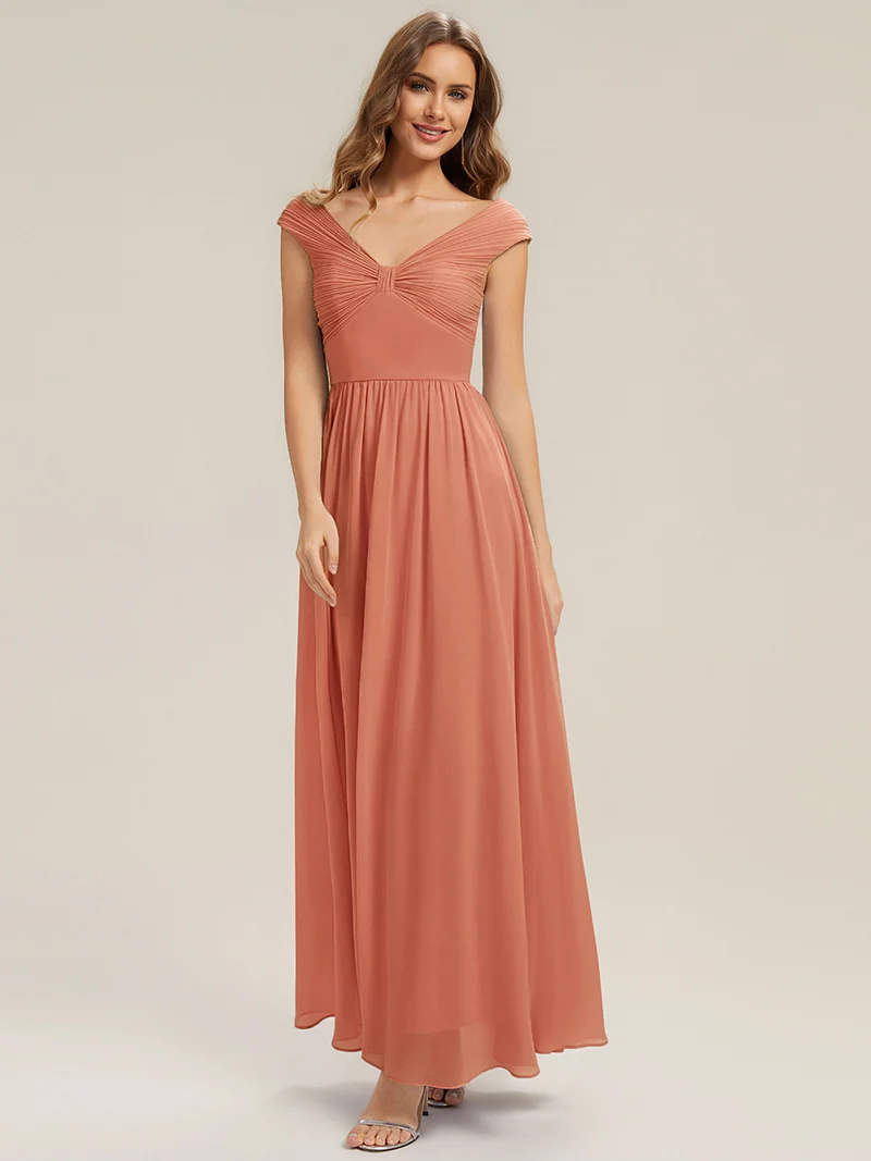 ever NEMI|Robe à manches courtes en mousseline plissée