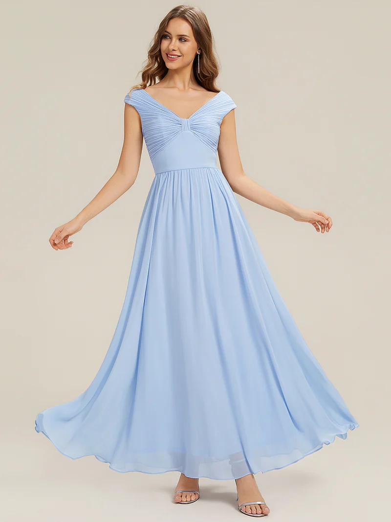 ever NEMI|Robe à manches courtes en mousseline plissée