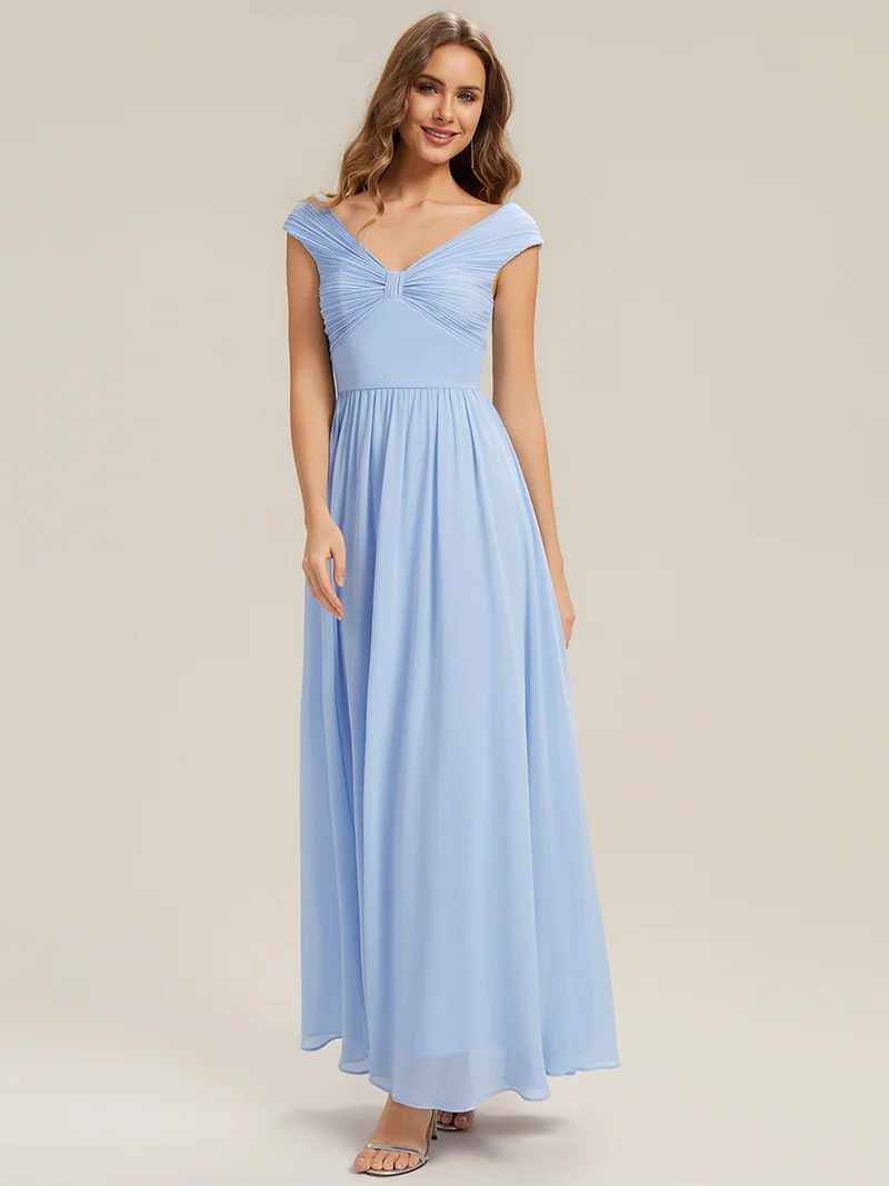 ever NEMI|Robe à manches courtes en mousseline plissée
