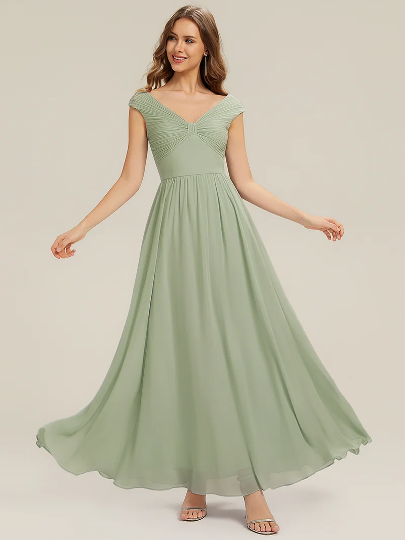 ever NEMI|Robe à manches courtes en mousseline plissée