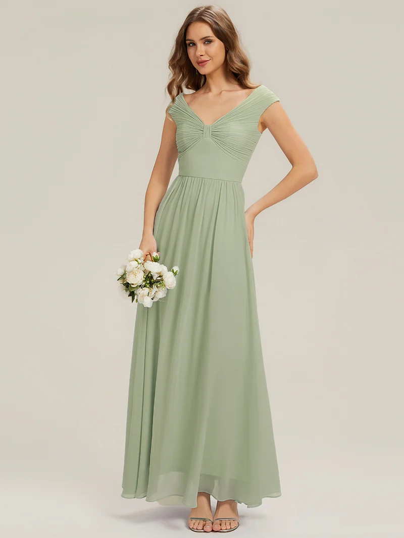 ever NEMI|Robe à manches courtes en mousseline plissée