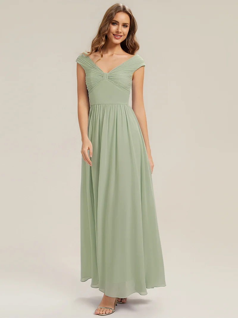 ever NEMI|Robe à manches courtes en mousseline plissée