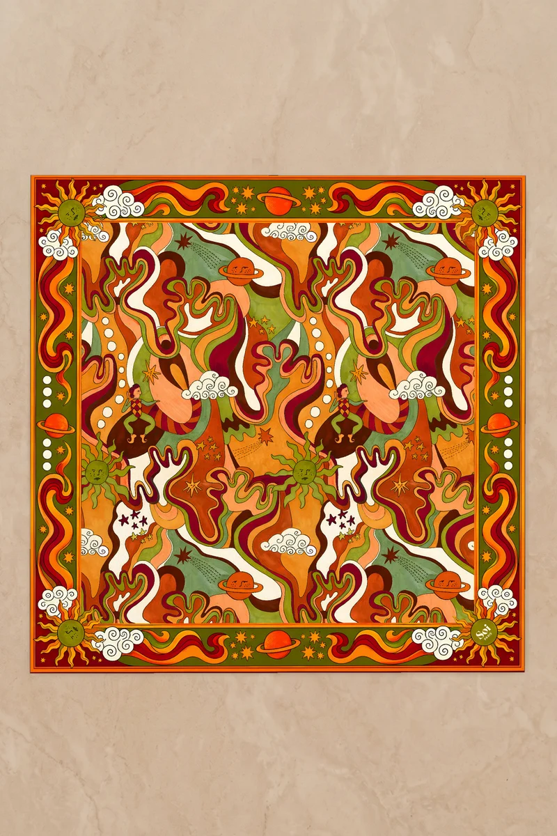 Foulard en soie Cosmic Love