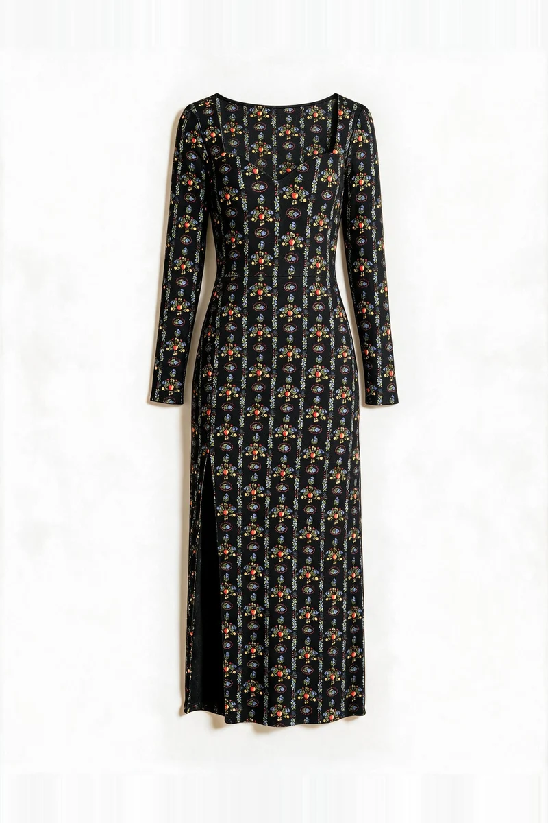 Robe Grand Cœur Jardin Brodé