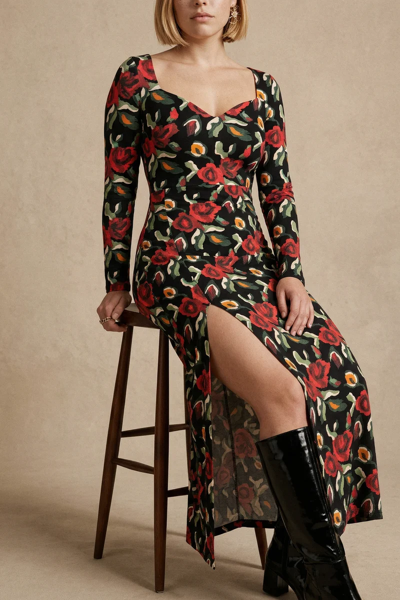 Robe Grand Cœur Rose des Nuits