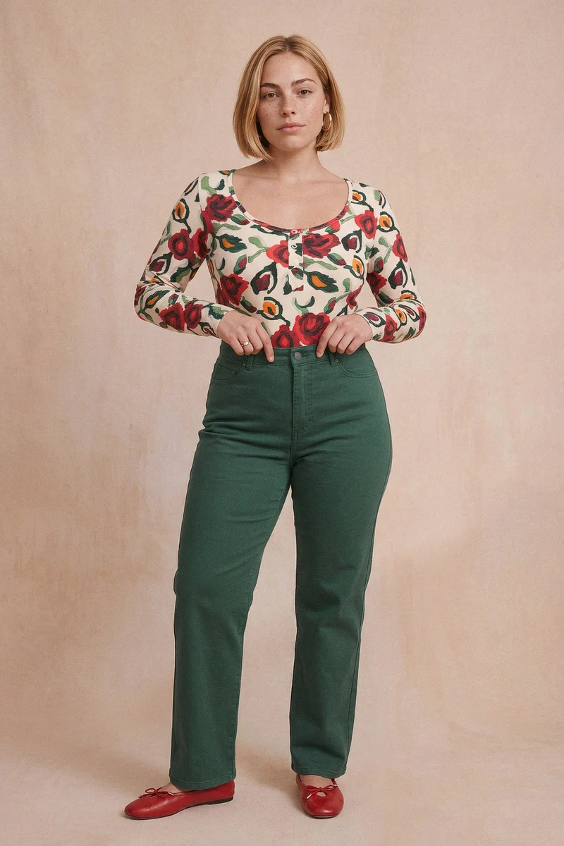 Pantalon Idéaliste Vert Mousse