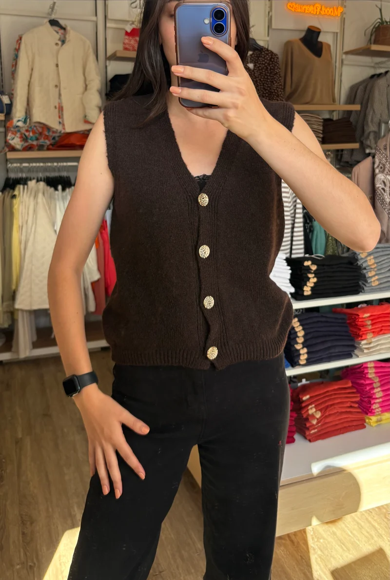 Gilet bouton doré 36-44