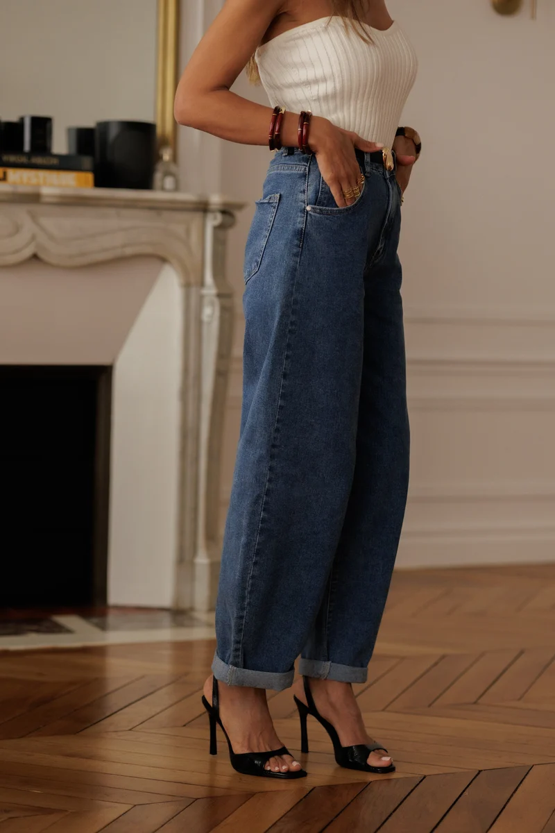 Jean balloon Riven bleu foncé