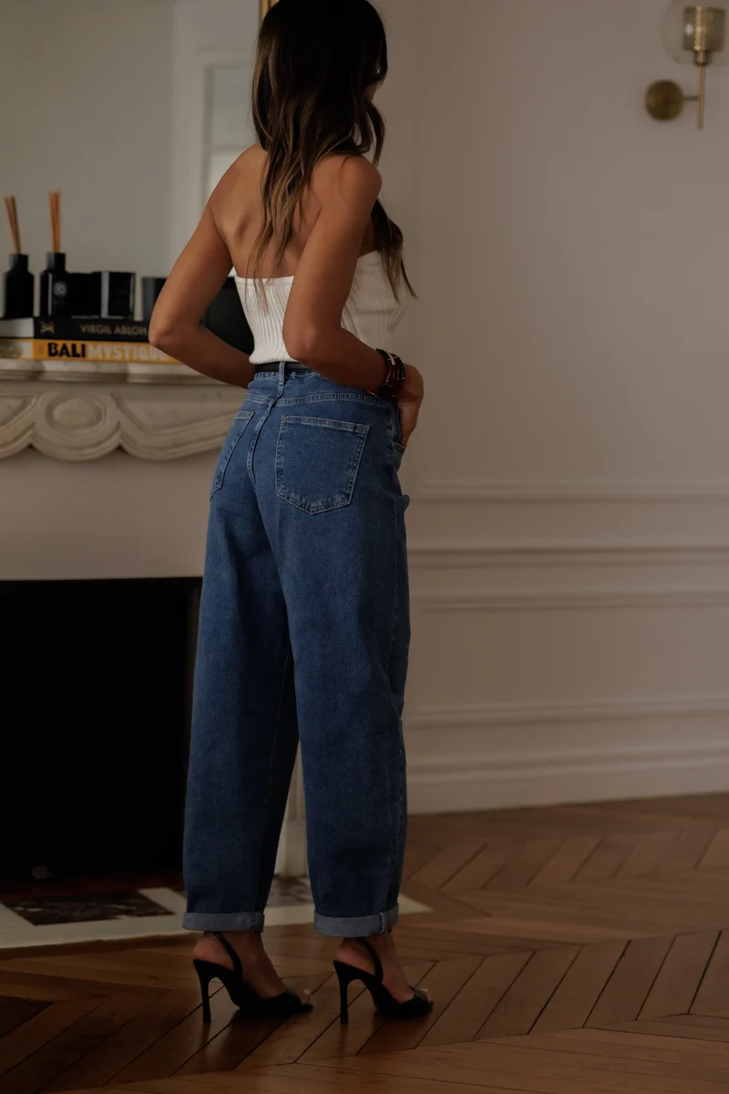 Jean balloon Riven bleu foncé
