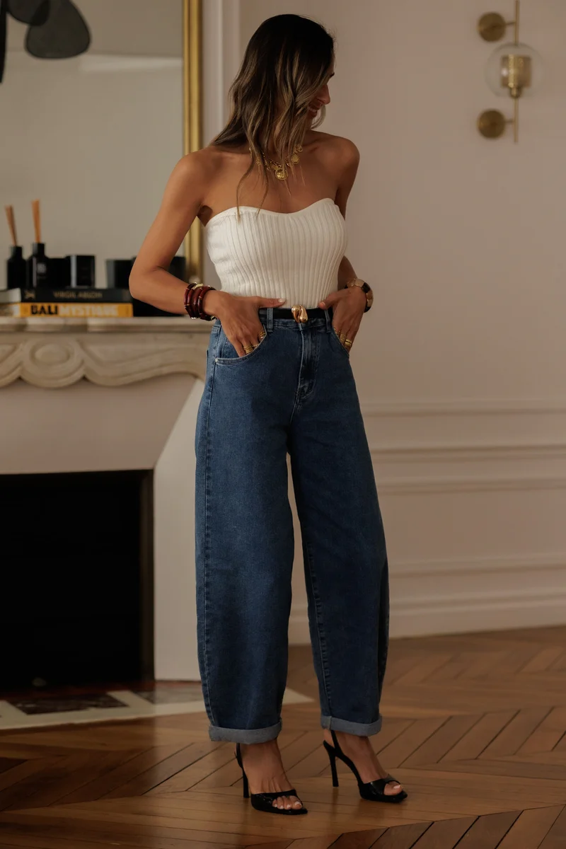 Jean balloon Riven bleu foncé