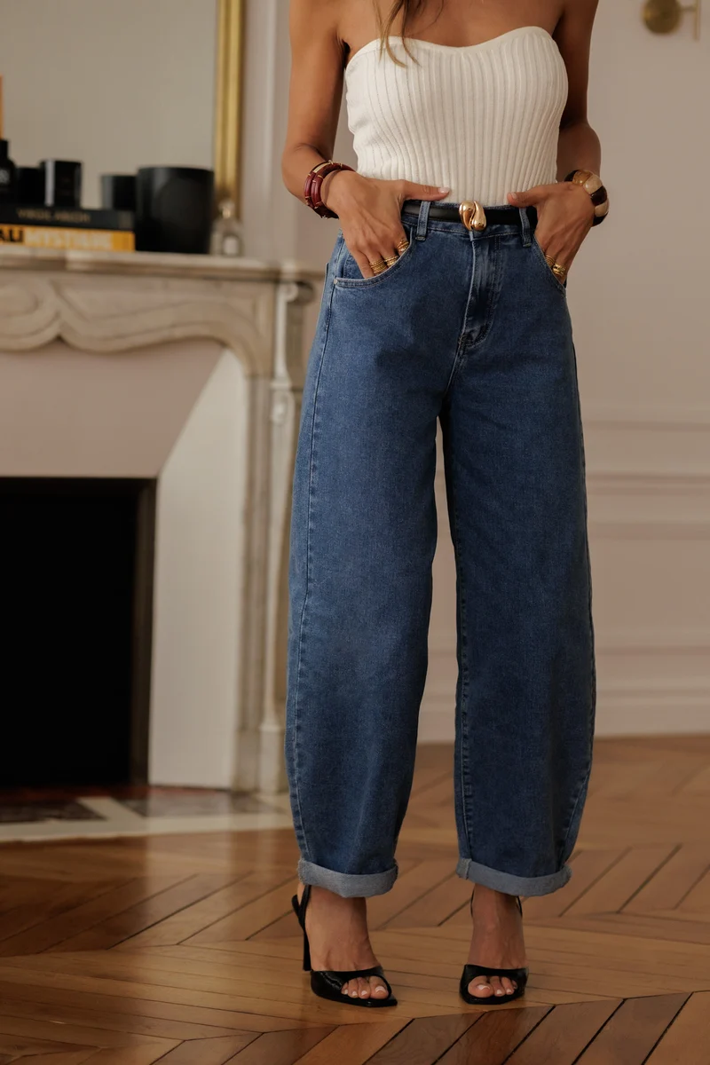 Jean balloon Riven bleu foncé