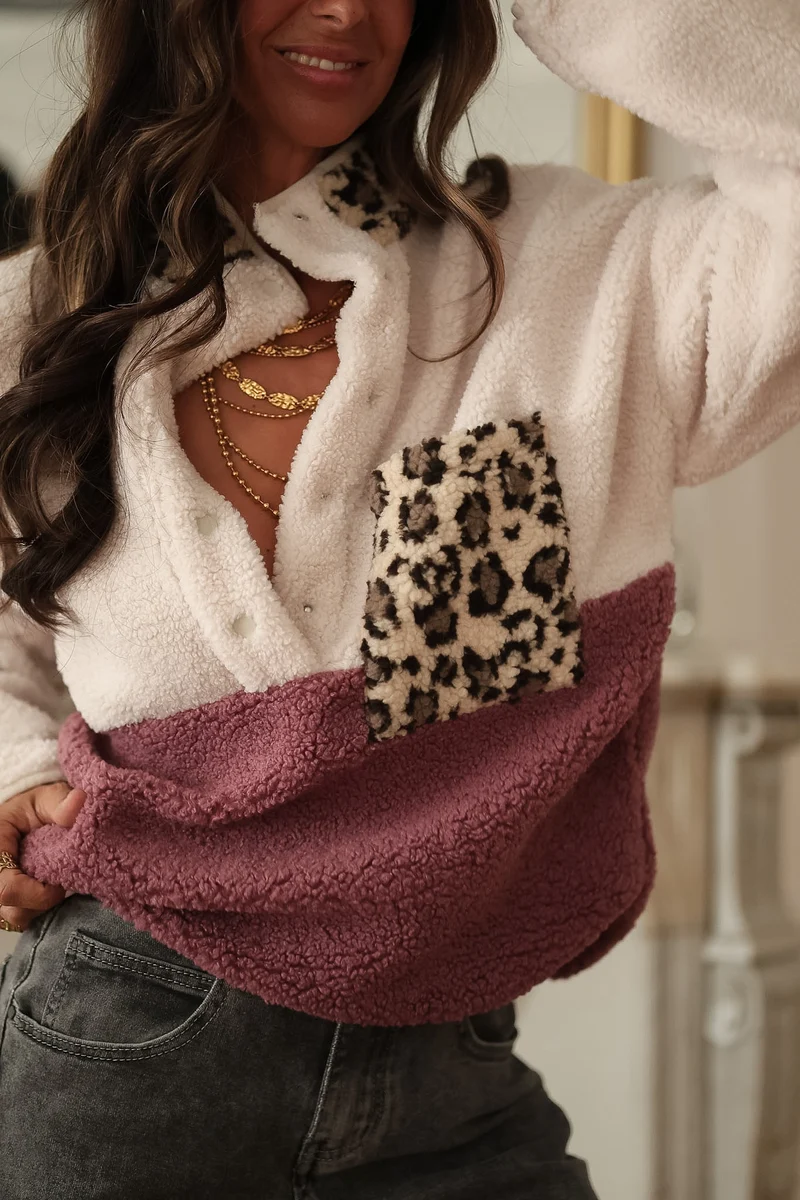 Polaire Alix bi-couleur rose