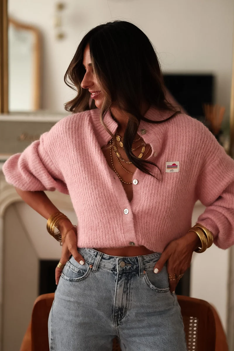 Gilet Flavie rose