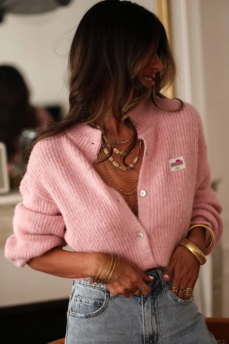 Gilet Flavie rose