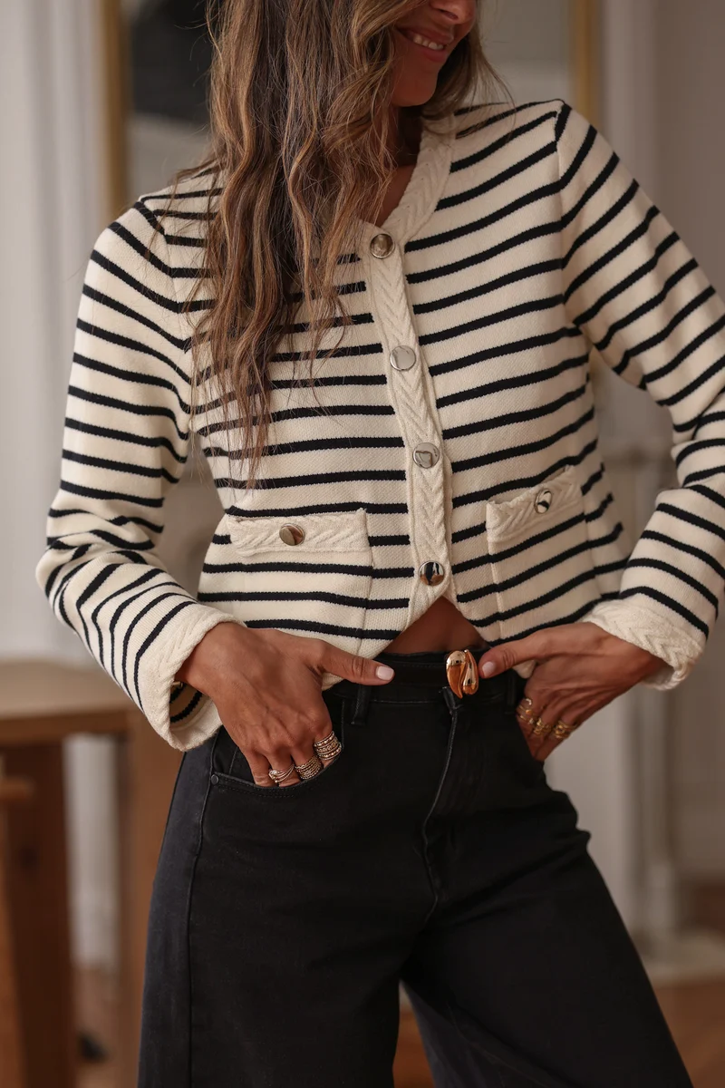 Gilet Garance marinière