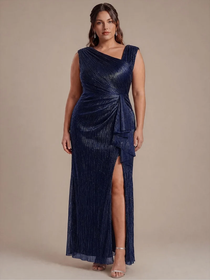 Robe Longue Tulle Asymétrique Taille Haute Fendue