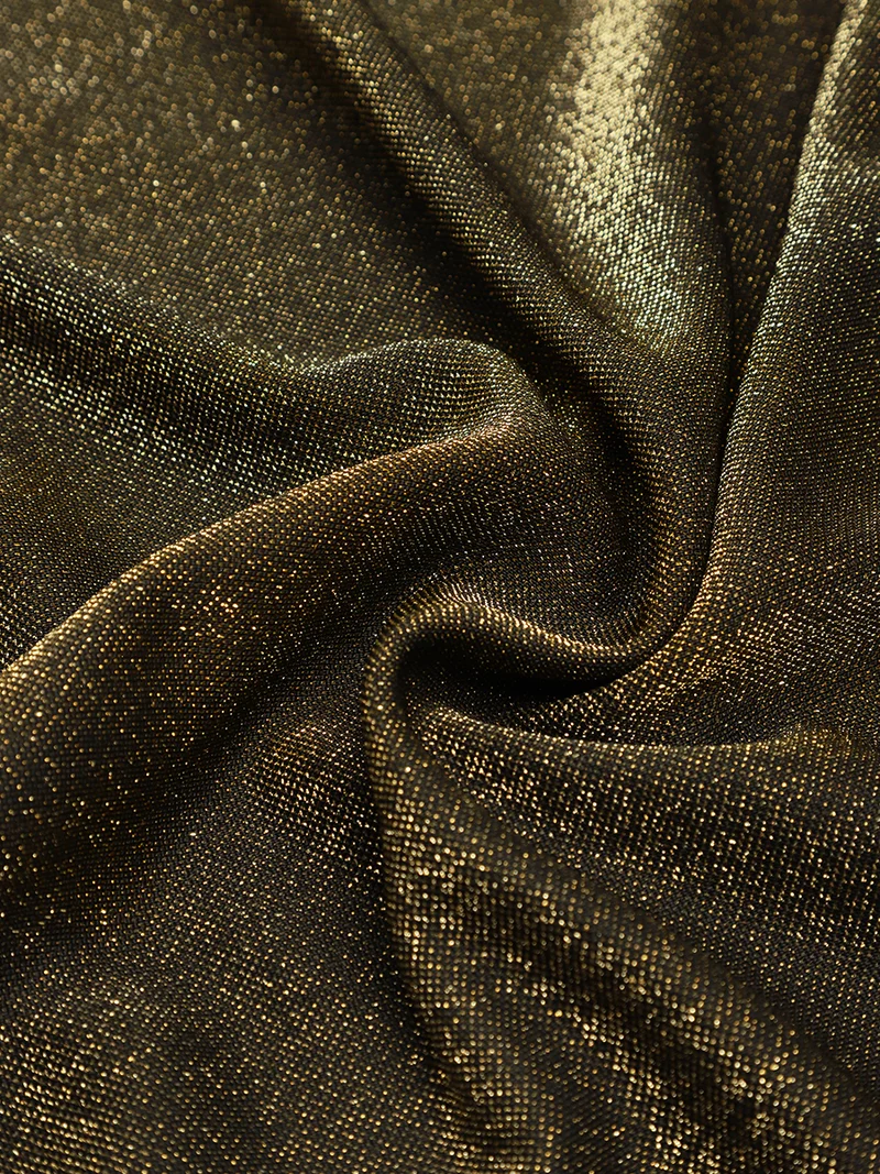 Robe midi trapèze en maille Lurex drapée 3D