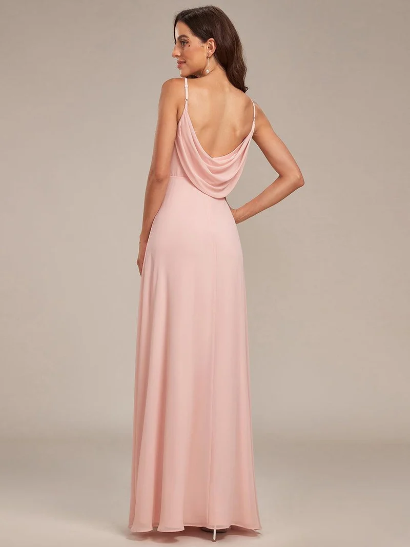 ever NOVA|Taille personnalisée Robe demoiselle d'honneur drapée au dos décolleté en cœur