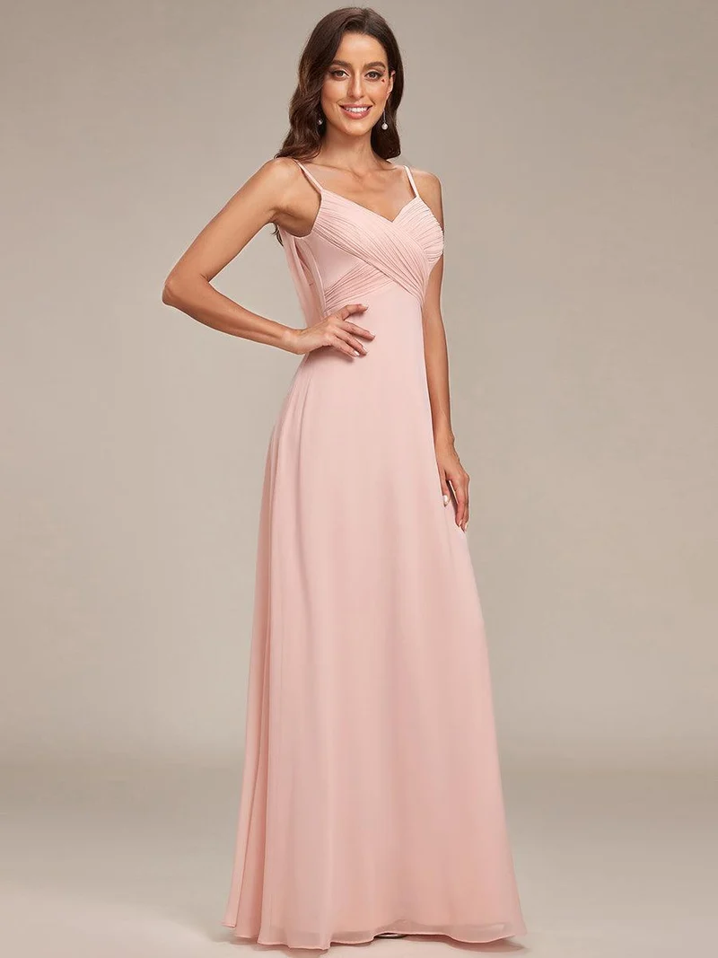 ever NOVA|Taille personnalisée Robe demoiselle d'honneur drapée au dos décolleté en cœur