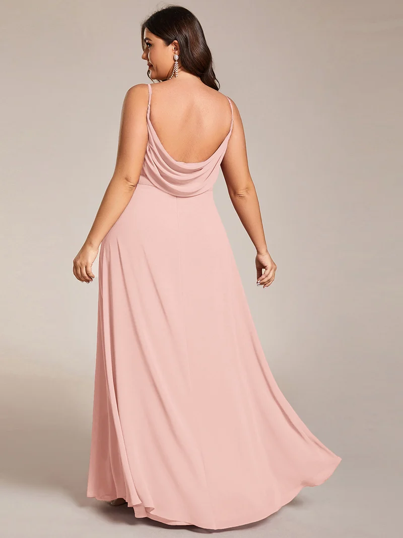 ever NOVA|Taille personnalisée Robe demoiselle d'honneur drapée au dos décolleté en cœur