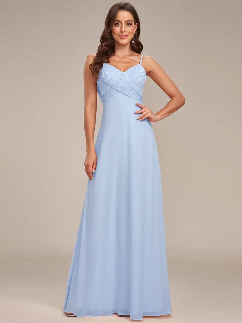 ever NOVA|Taille personnalisée Robe demoiselle d'honneur drapée au dos décolleté en cœur