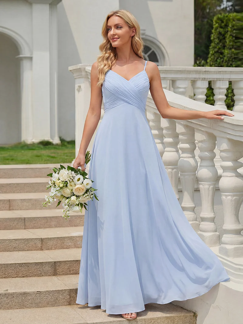 ever NOVA|Taille personnalisée Robe demoiselle d'honneur drapée au dos décolleté en cœur