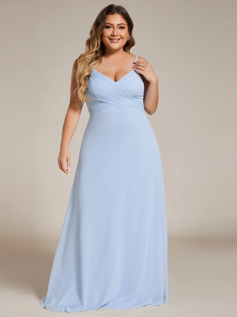 ever NOVA|Taille personnalisée Robe demoiselle d'honneur drapée au dos décolleté en cœur