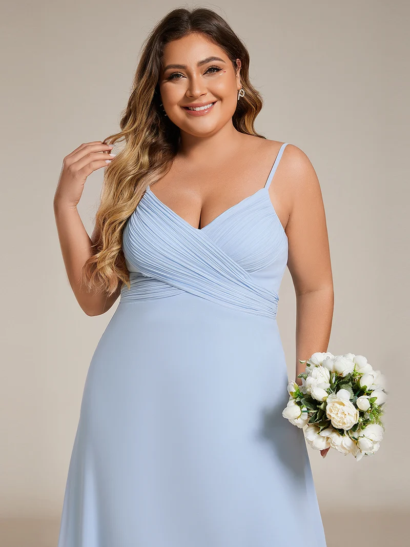 ever NOVA|Taille personnalisée Robe demoiselle d'honneur drapée au dos décolleté en cœur